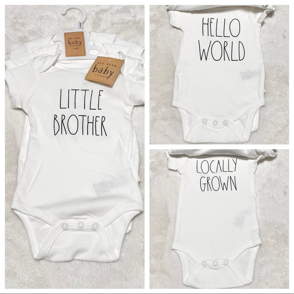 🆕Rae Dunn 3pk LITTLE BROTHER Bodysuits